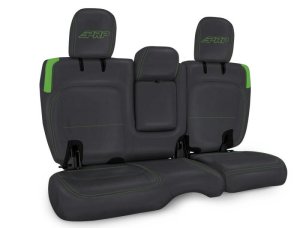 Jeep Wrangler JLU 4XE Edition Seat Covers - Rear - PRP Seats - Rear Bench Cover - Black/Green - `21-`27 Jeep Wrangler JLU 4XE Edition Seat Covers - Rear - PRP Seats - Rear Bench Cover - Black/Green - `21-`27